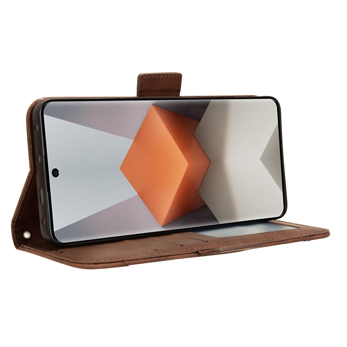 For Xiaomi Redmi Note 13 Pro+ 5G Anti-Scratch Phone Shell Leather Case Wallet Stand Phone Cover - Brown