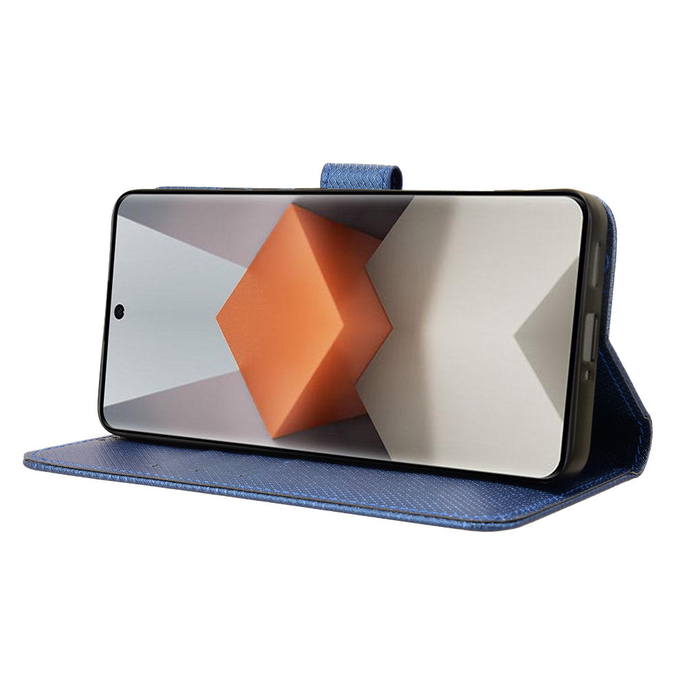 For Xiaomi Redmi Note 13 Pro+ 5G Case TPU + PU Leather Wallet Smartphone Shell Cover - Blue