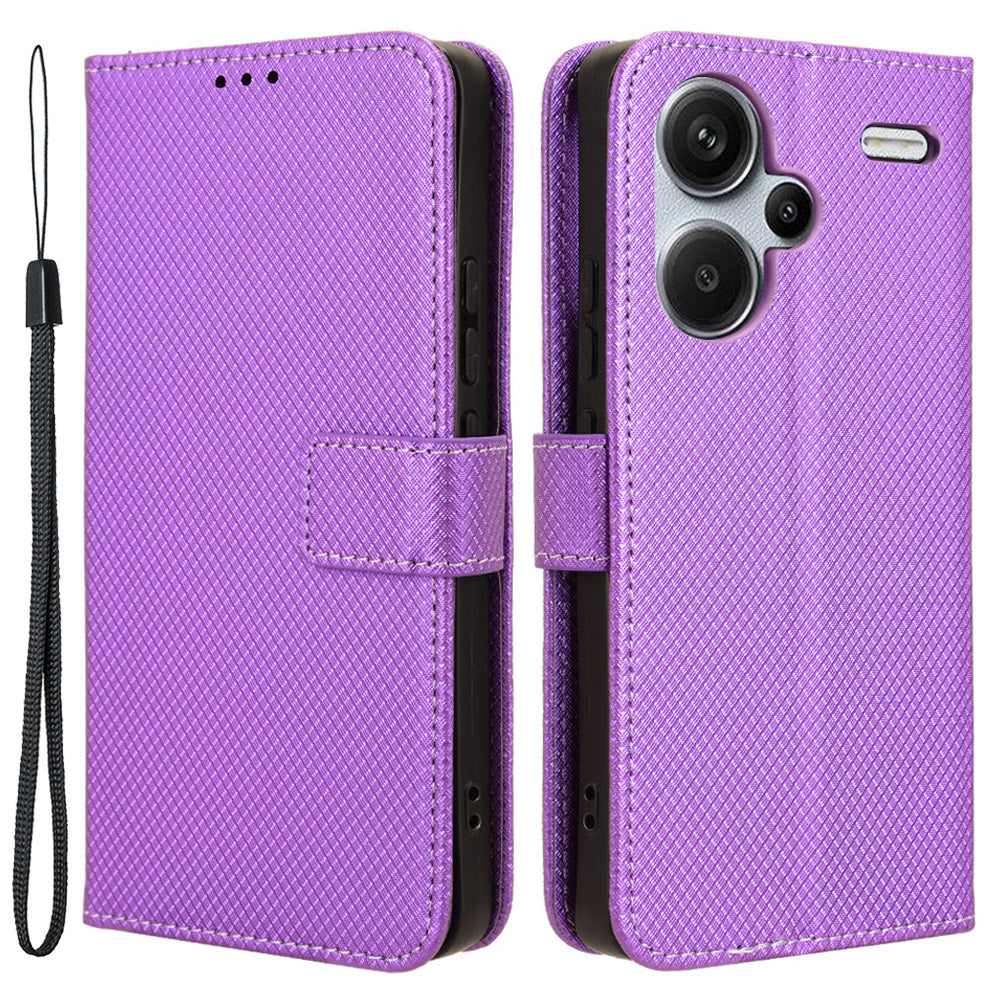 For Xiaomi Redmi Note 13 Pro+ 5G Case TPU + PU Leather Wallet Smartphone Shell Cover - Purple