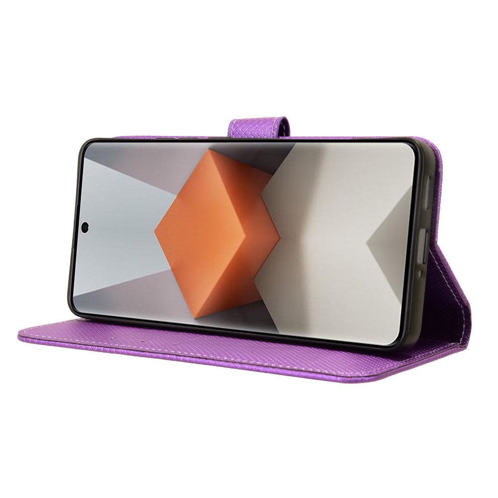 For Xiaomi Redmi Note 13 Pro+ 5G Case TPU + PU Leather Wallet Smartphone Shell Cover - Purple