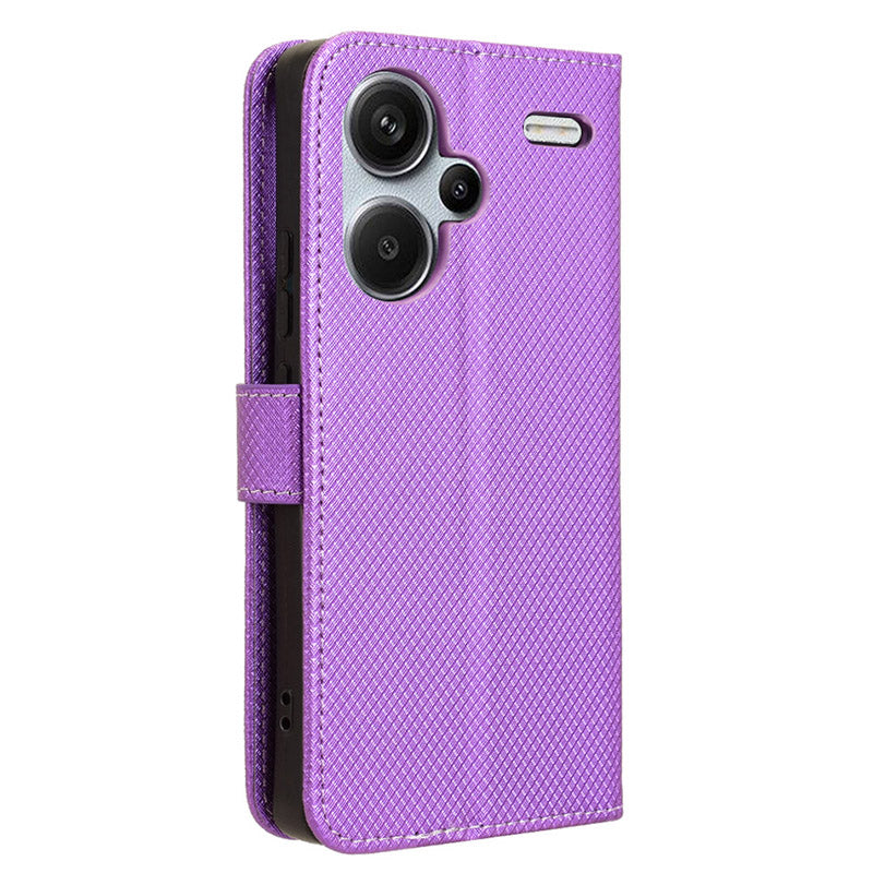 For Xiaomi Redmi Note 13 Pro+ 5G Case TPU + PU Leather Wallet Smartphone Shell Cover - Purple