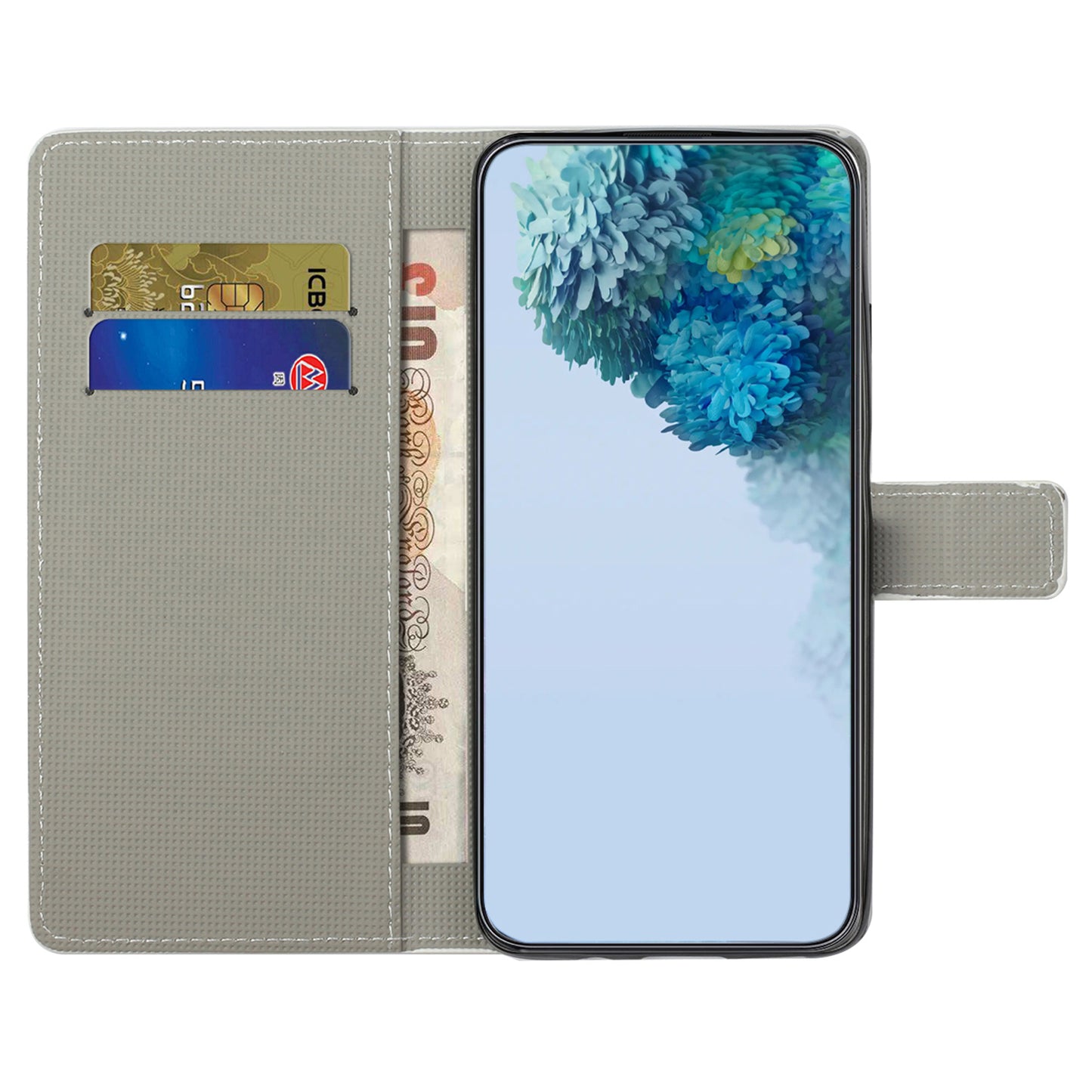For Samsung Galaxy S24+ Leather Case Pattern Printing Wallet Phone Cover - Black / Butterflies