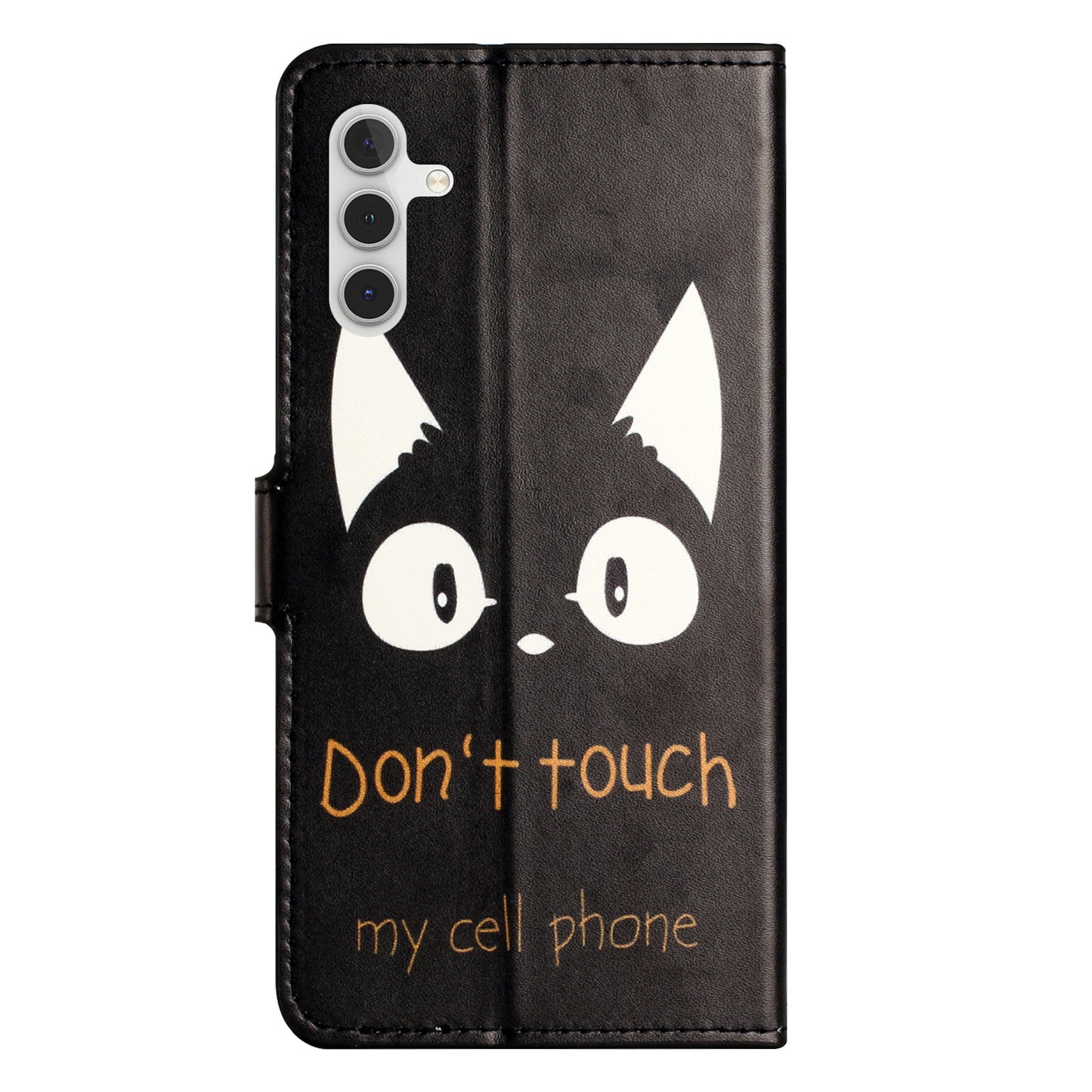 For Samsung Galaxy S24 Case PU Leather Drop-proof Phone Case with Wallet - Don't Touch My Cell Phone