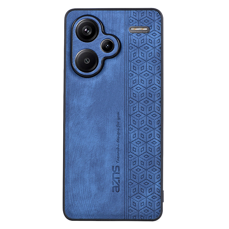 AZNS For Xiaomi Redmi Note 13 Pro+ 5G Case Imprinted PU Leather + TPU Cell Phone Cover - Blue