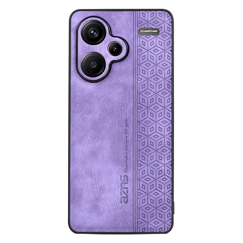 AZNS For Xiaomi Redmi Note 13 Pro+ 5G Case Imprinted PU Leather + TPU Cell Phone Cover - Purple