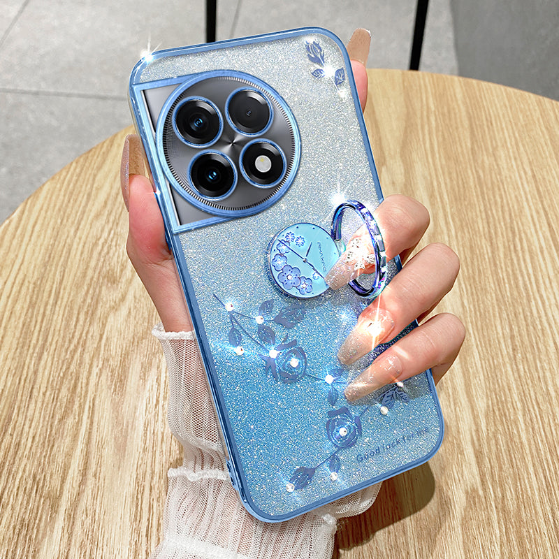 KADEM Kickstand Cover For OnePlus 11 Pro 5G / 11 5G Case Glitter Powder TPU Phone Shell - Blue