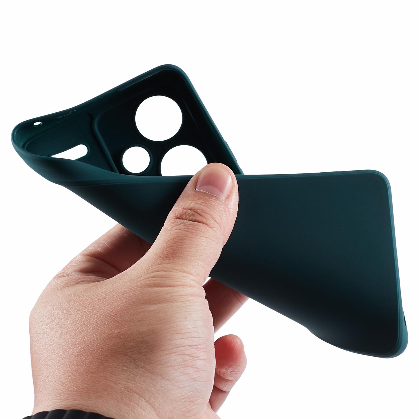 For Xiaomi Redmi Note 13 Pro+ 5G Case Straight Edge Soft TPU Phone Back Cover - Army Green