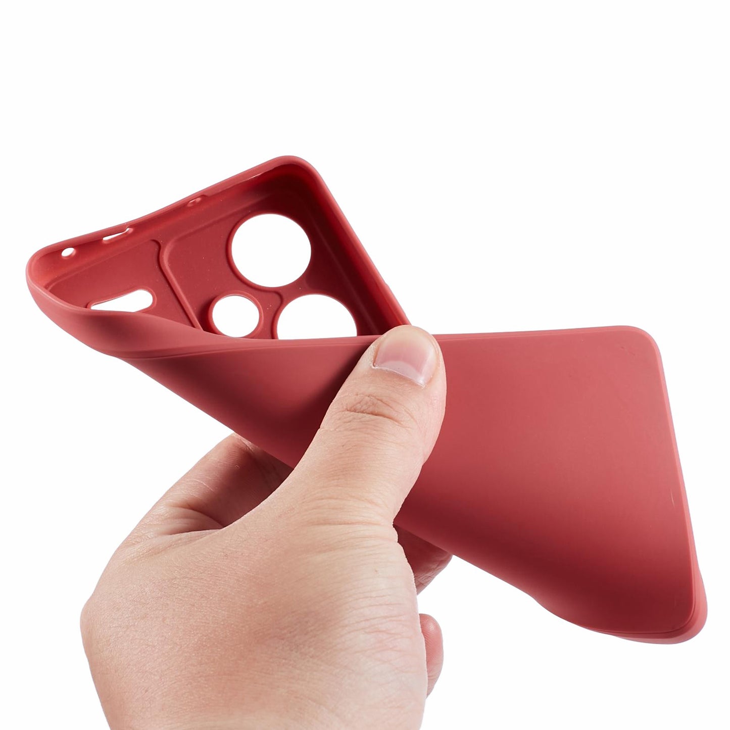 For Xiaomi Redmi Note 13 Pro+ 5G Case Straight Edge Soft TPU Phone Back Cover - Red