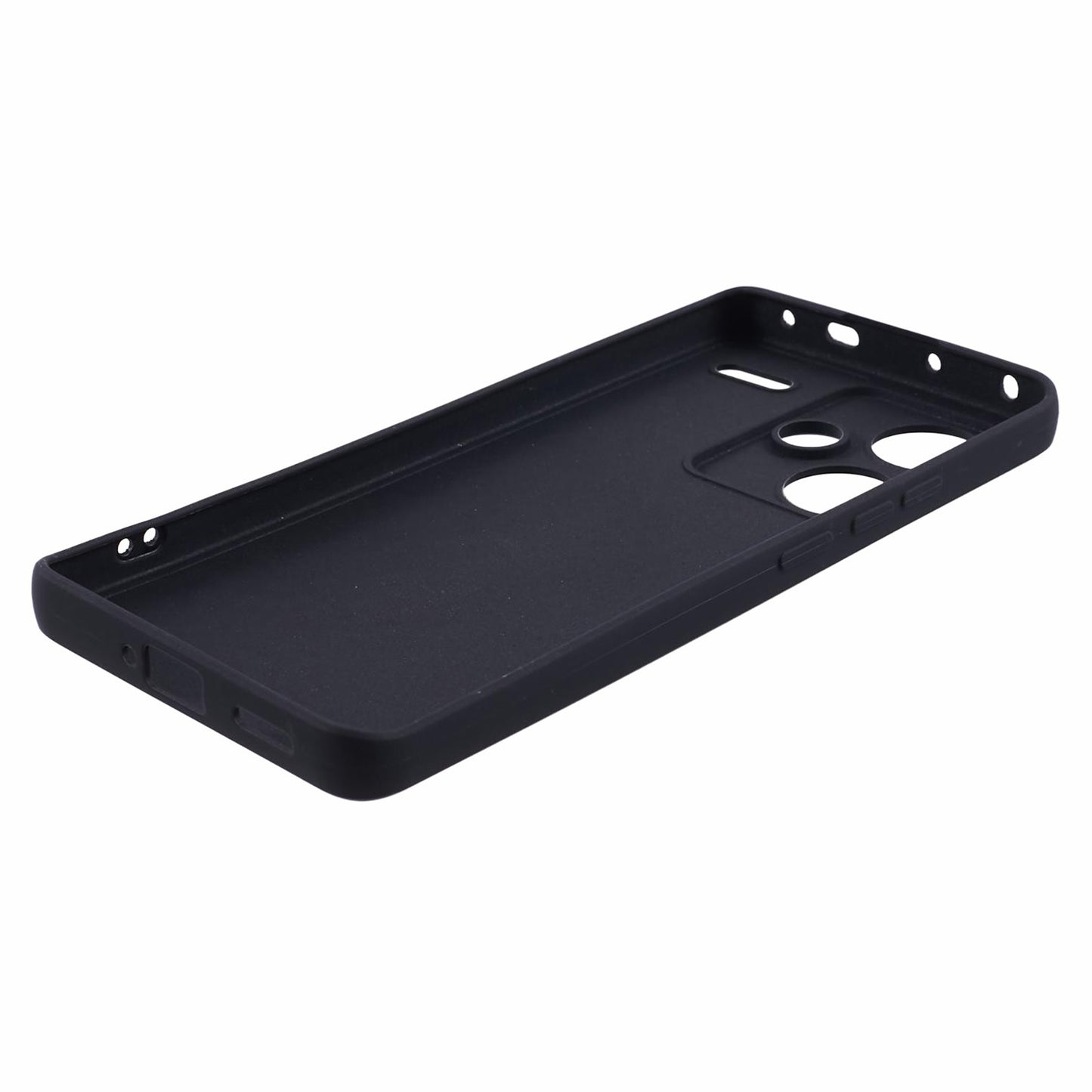 For Xiaomi Redmi Note 13 Pro+ 5G Case Straight Edge Soft TPU Phone Back Cover - Black