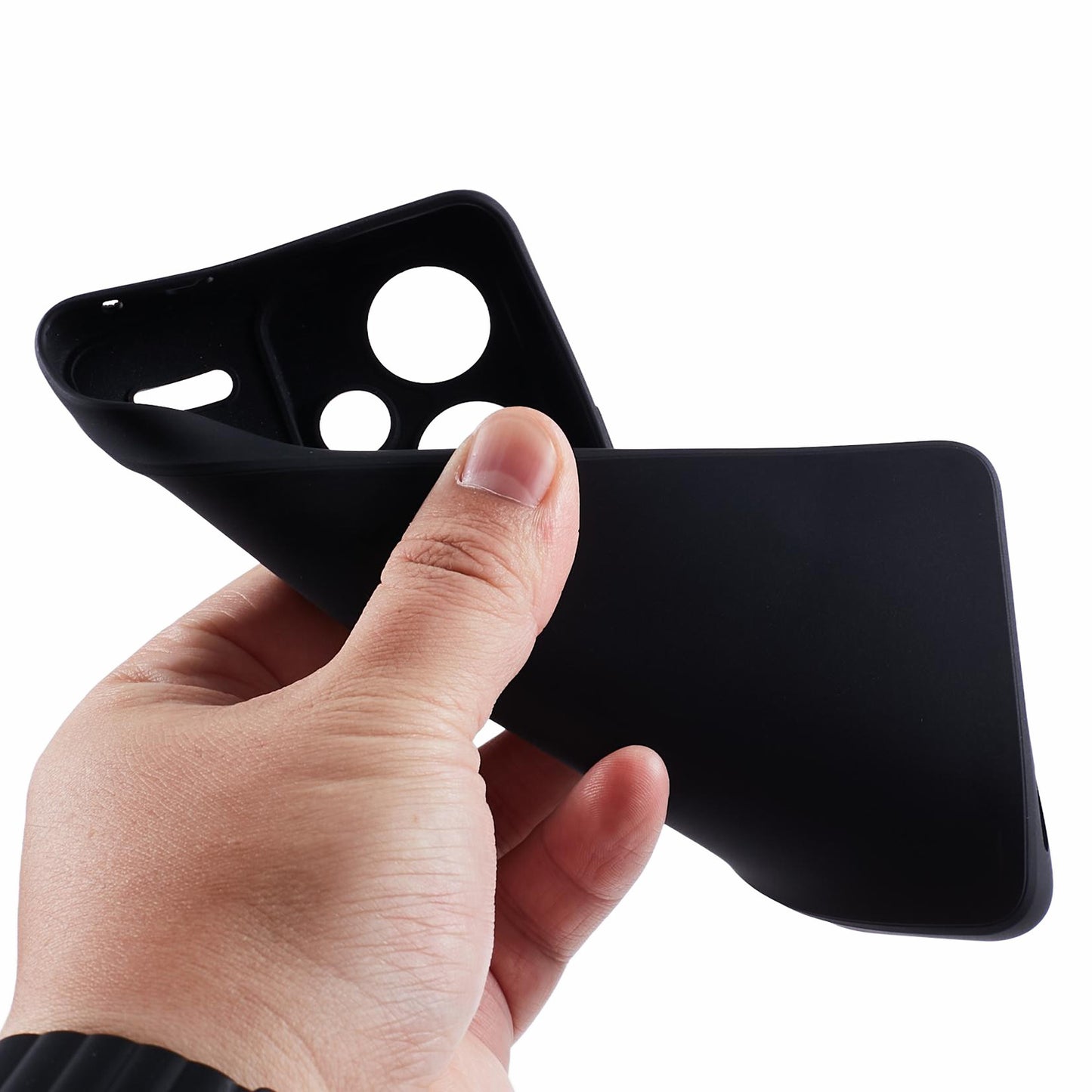 For Xiaomi Redmi Note 13 Pro+ 5G Case Straight Edge Soft TPU Phone Back Cover - Black