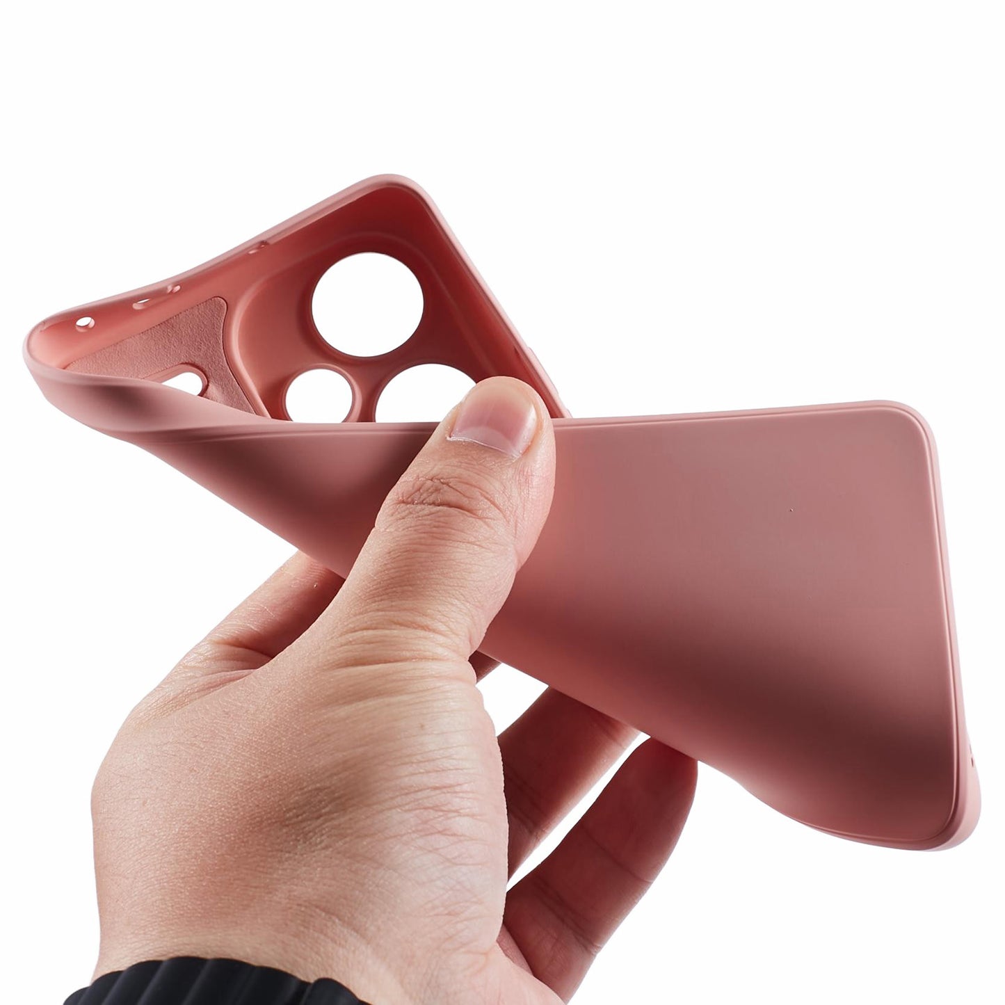 For Xiaomi Redmi Note 13 Pro+ 5G Case TPU Fiber Lining Protective Phone Cover - Pink