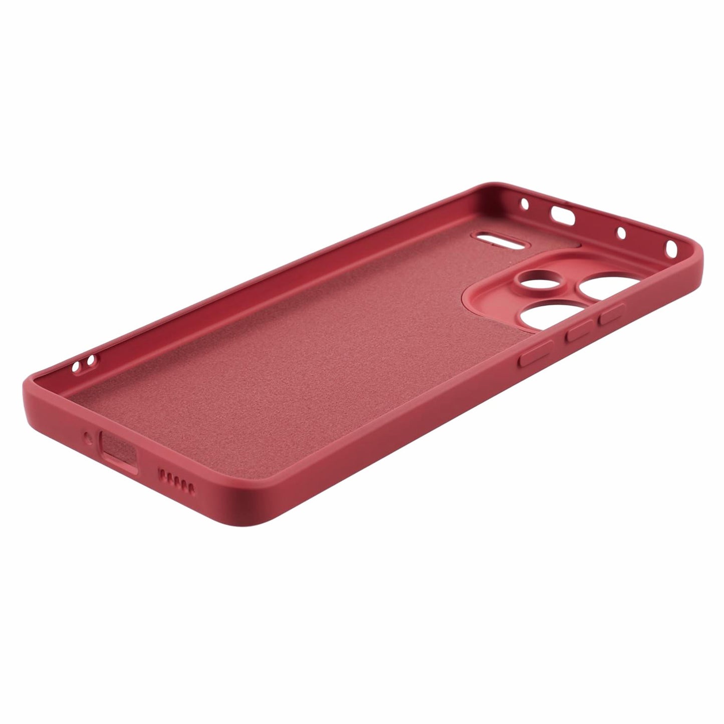 For Xiaomi Redmi Note 13 Pro+ 5G Case TPU Fiber Lining Protective Phone Cover - Hawthorn Red
