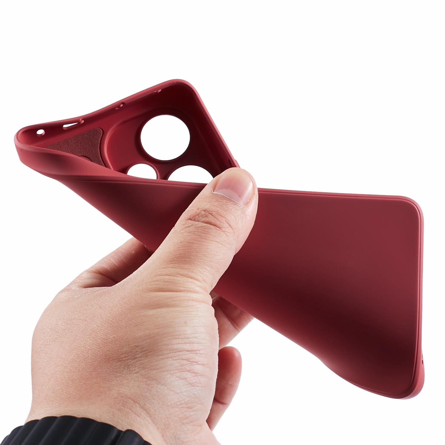For Xiaomi Redmi Note 13 Pro+ 5G Case TPU Fiber Lining Protective Phone Cover - Hawthorn Red