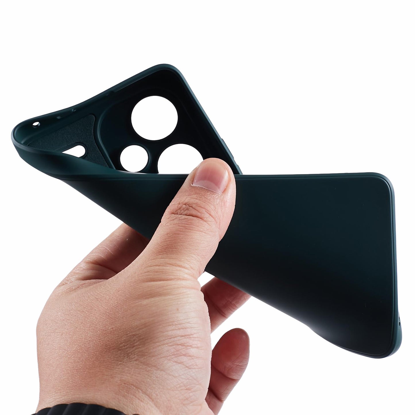 For Xiaomi Redmi Note 13 Pro+ 5G Case TPU Fiber Lining Protective Phone Cover - Army Green