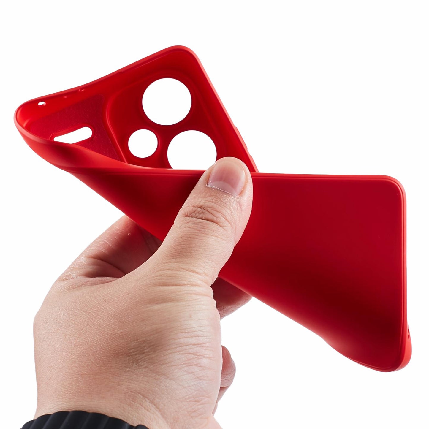 For Xiaomi Redmi Note 13 Pro+ 5G Case TPU Fiber Lining Protective Phone Cover - Red