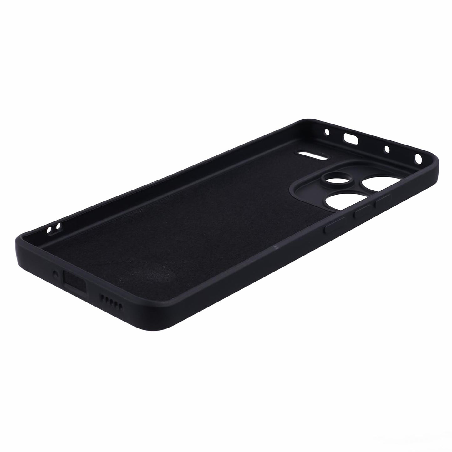 For Xiaomi Redmi Note 13 Pro+ 5G Case TPU Fiber Lining Protective Phone Cover - Black