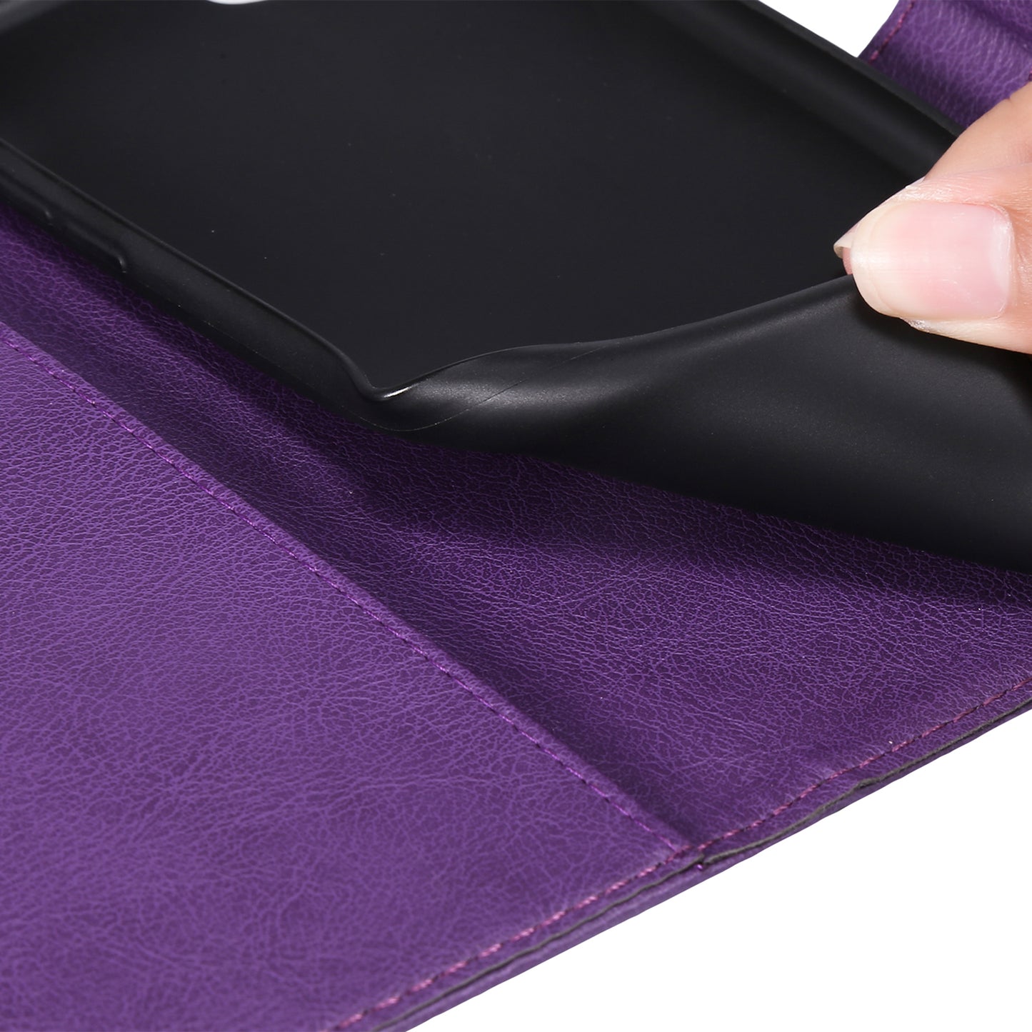 KT Leather Series-2 For Xiaomi Redmi Note 13 Pro+ 5G Case Solid Color Leather Magnetic Closure Phone Cover - Purple