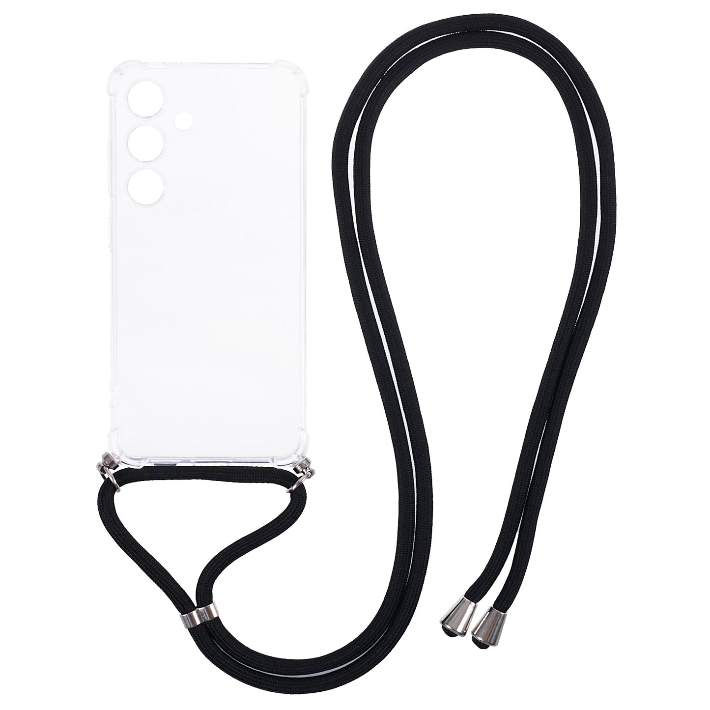 For Samsung Galaxy S24 Case Precise Cutout Transparent Phone Cover with Lanyard