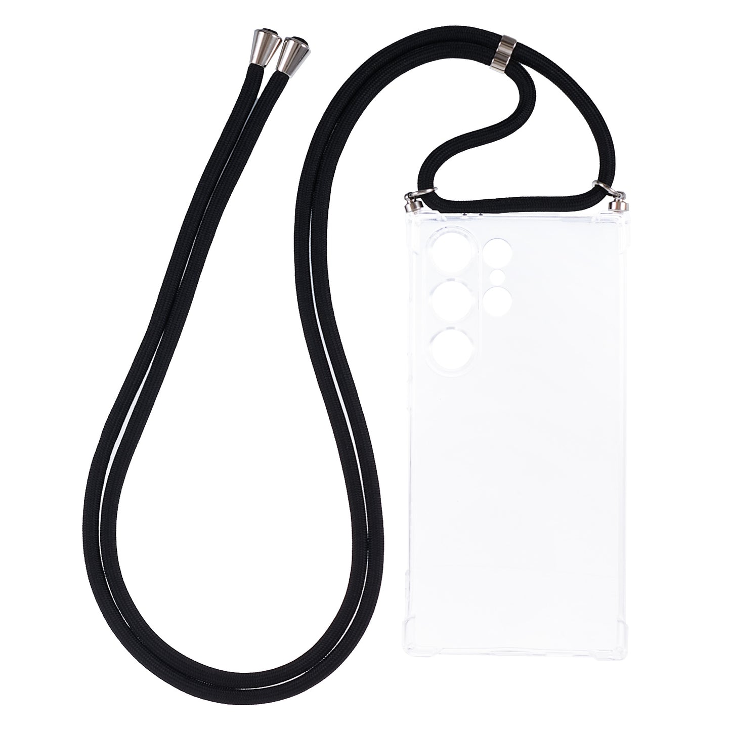For Samsung Galaxy S24 Ultra Clear Case Anti-scratch TPU Phone Cover with Lanyard