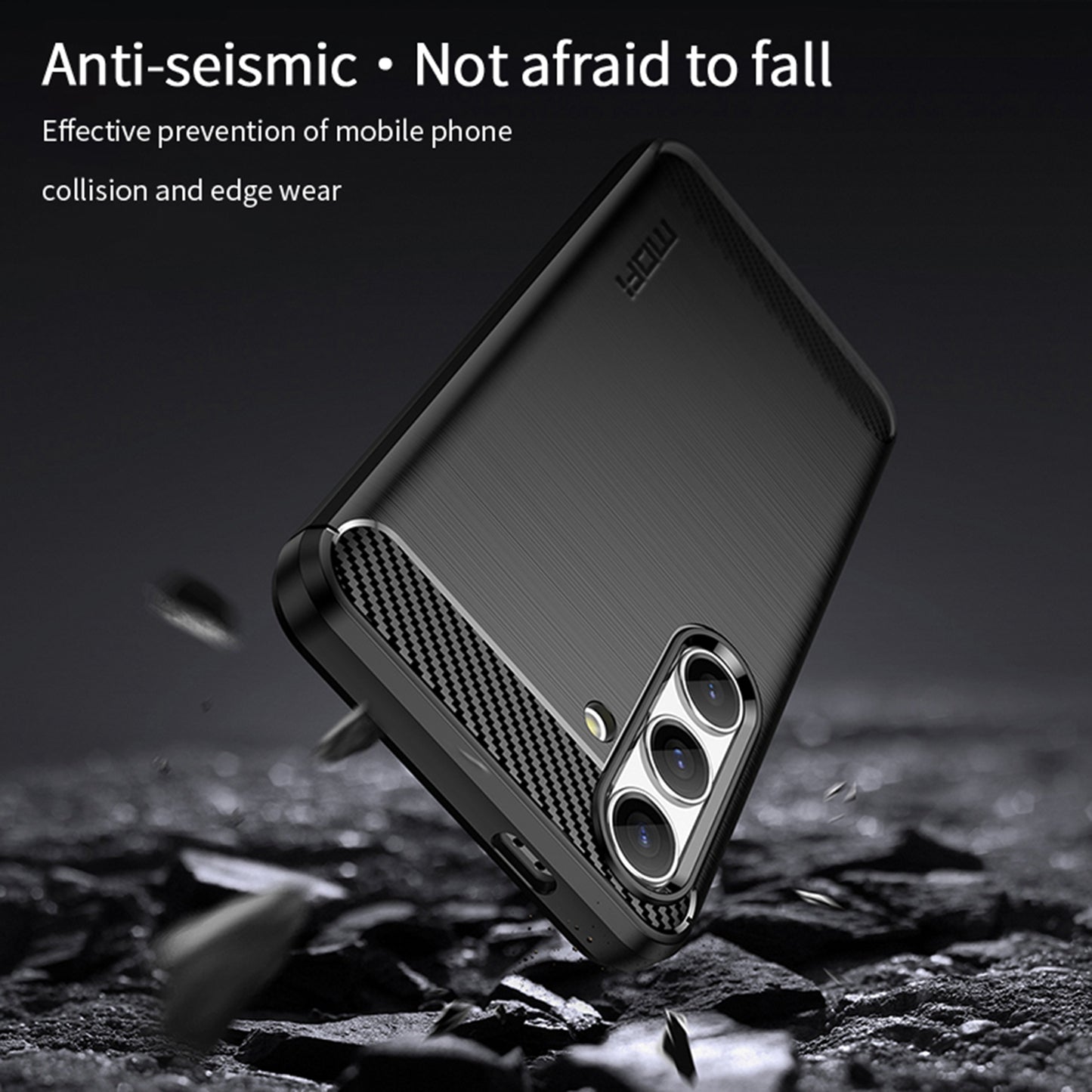 MOFI JK TPU Series-1 For Samsung Galaxy S24 Carbon Fiber Texture Slim-Fit Case TPU Cell Phone Cover - Blue