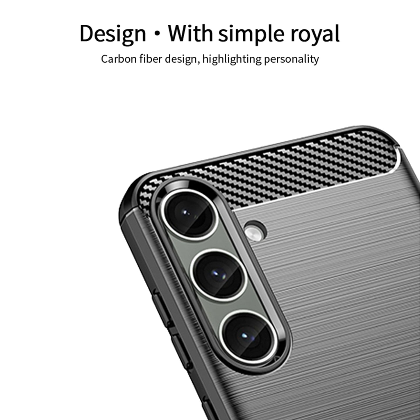 MOFI JK TPU Series-1 For Samsung Galaxy S24+ Slim-Fit TPU Case Carbon Fiber Texture Phone Cover - Red