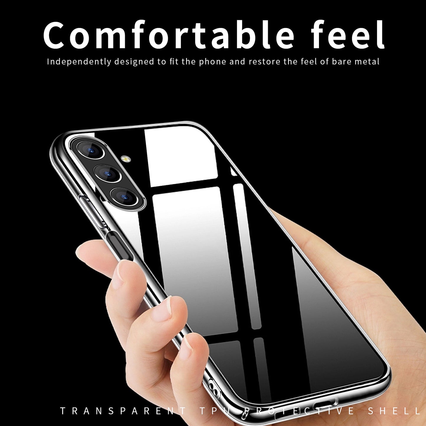 MOFI Transparent Phone Cover for Samsung Galaxy S24 Case Shockproof TPU Protector