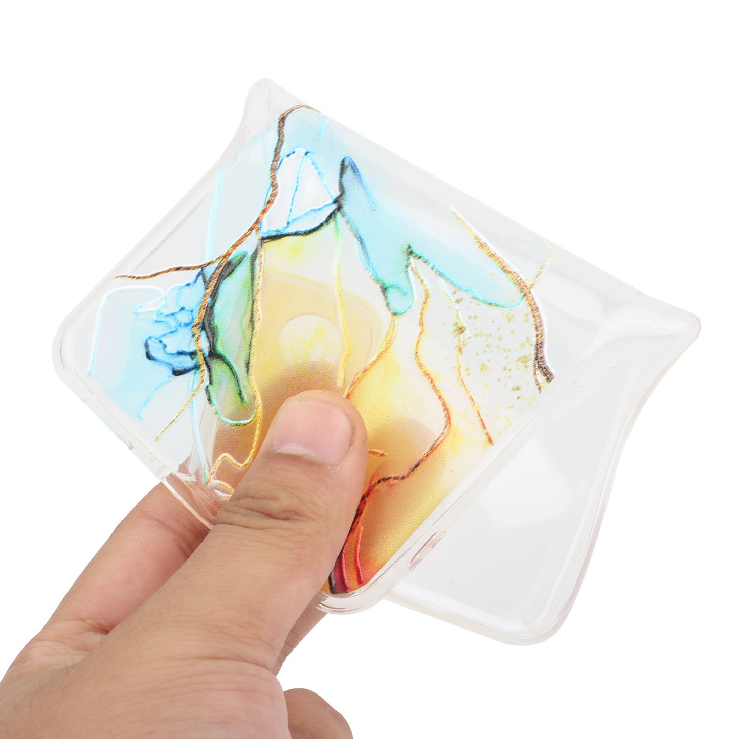 For Samsung Galaxy S24 Case Marble Pattern Shockproof TPU Phone Cover - Yellow