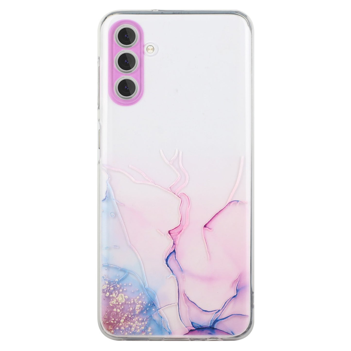 For Samsung Galaxy S24 Case Marble Pattern Shockproof TPU Phone Cover - Pink