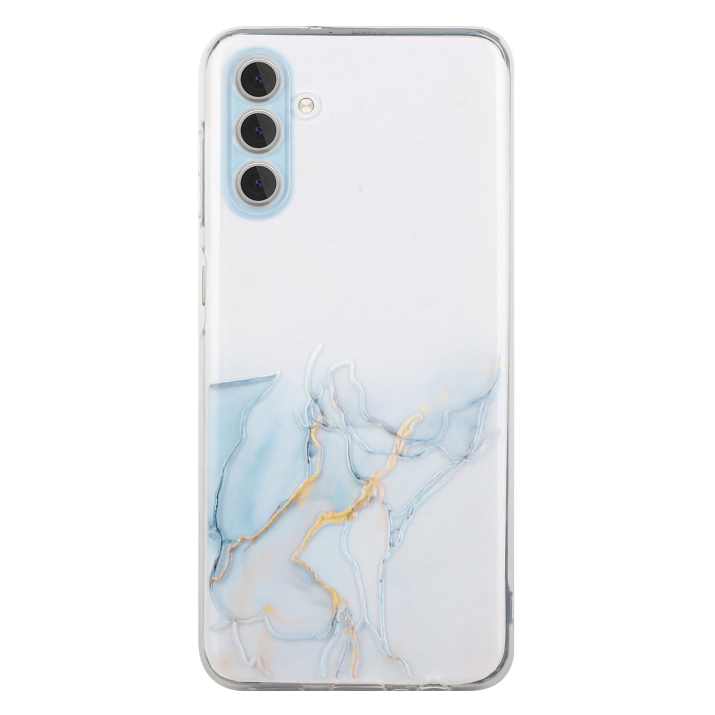 For Samsung Galaxy S24+ Case Marble Pattern Embossing TPU Phone Cover - Grey
