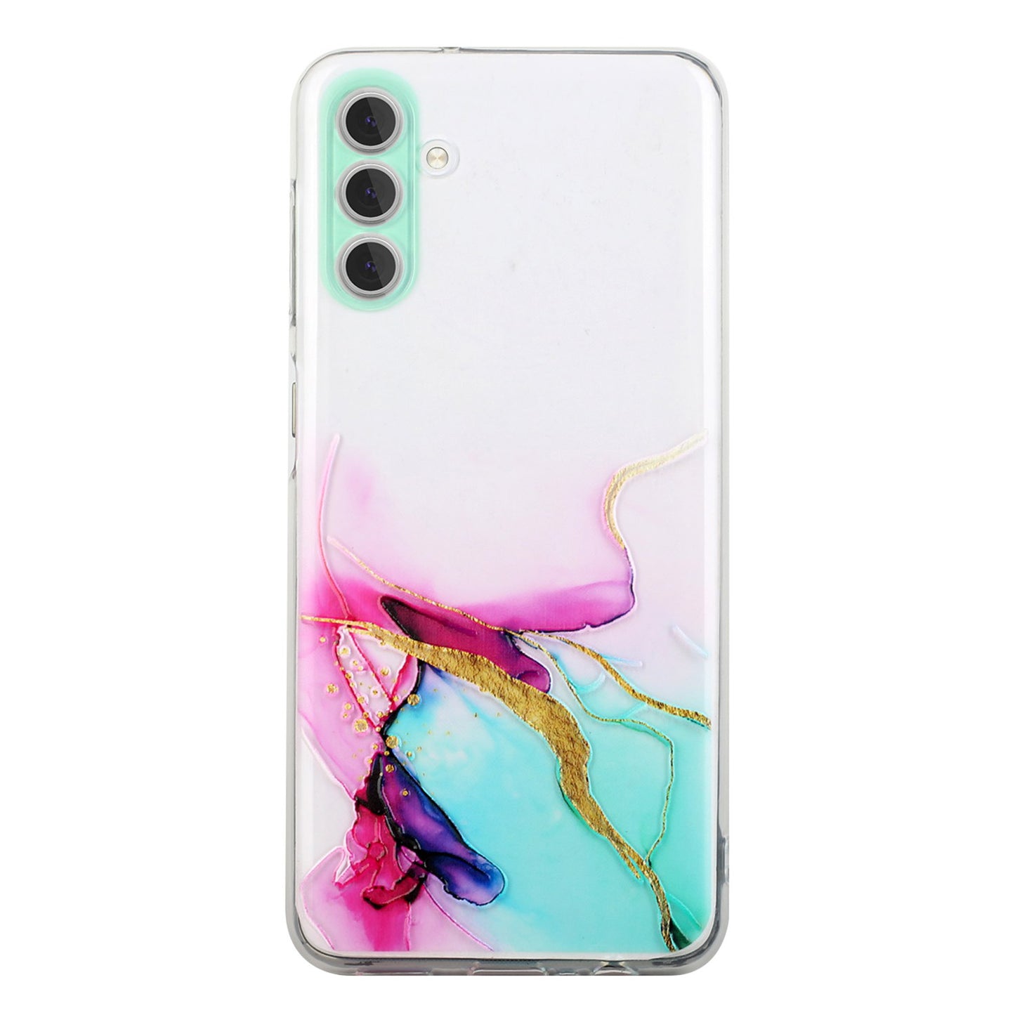 For Samsung Galaxy S24+ Case Marble Pattern Embossing TPU Phone Cover - Green