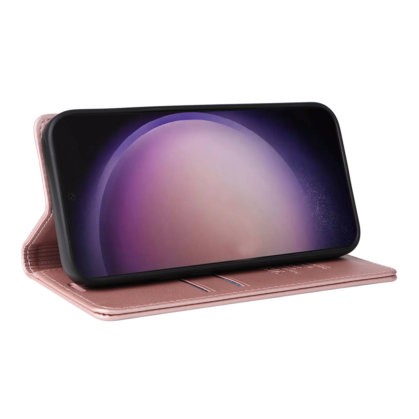 YIKATU YK-001 for Samsung Galaxy S24 Ultra Case PU Leather Magnetic Wallet Phone Cover - Rose Gold