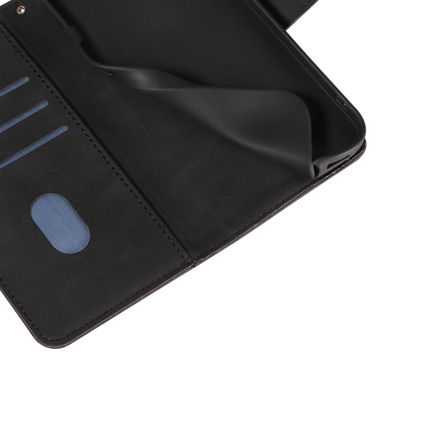 For Samsung Galaxy S24 Ultra Case PU Leather Imprinted Line Protective Phone Cover - Black