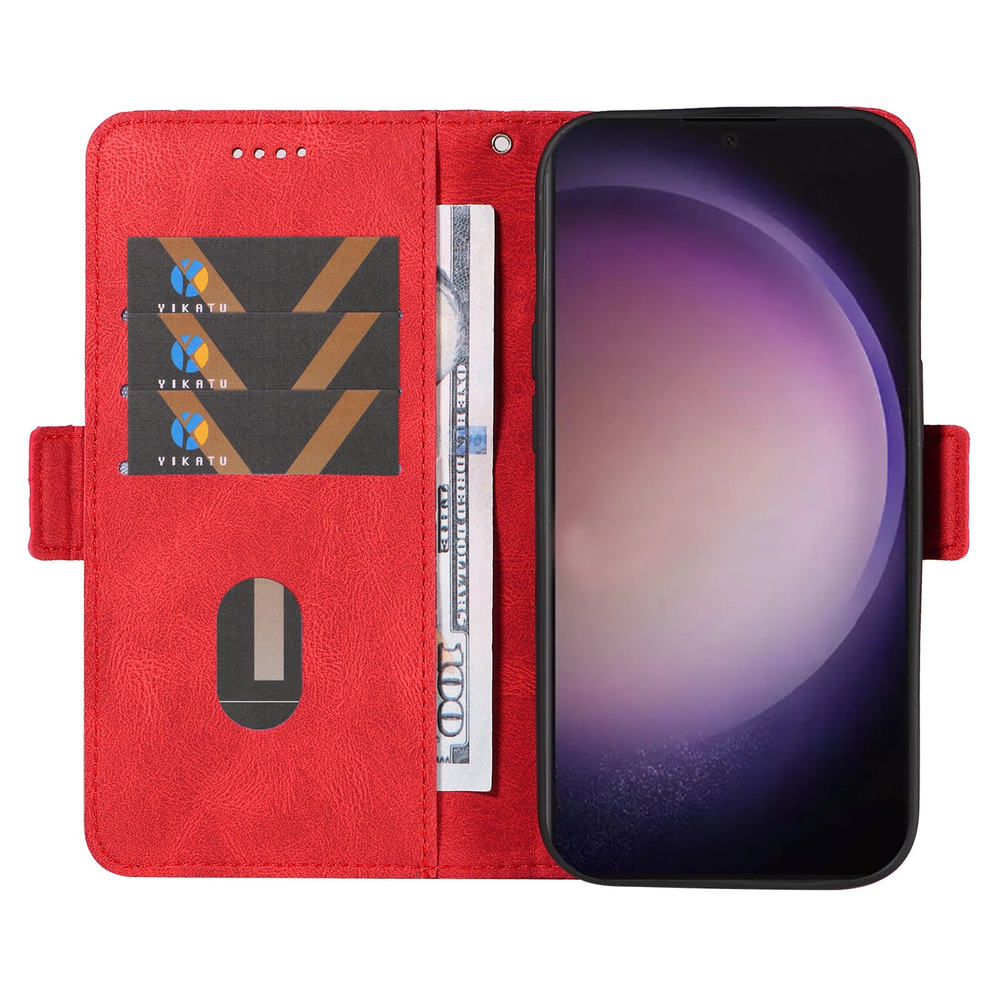 For Samsung Galaxy S24 Ultra Case Rhombus Imprinted Protective Leather Phone Cover - Red