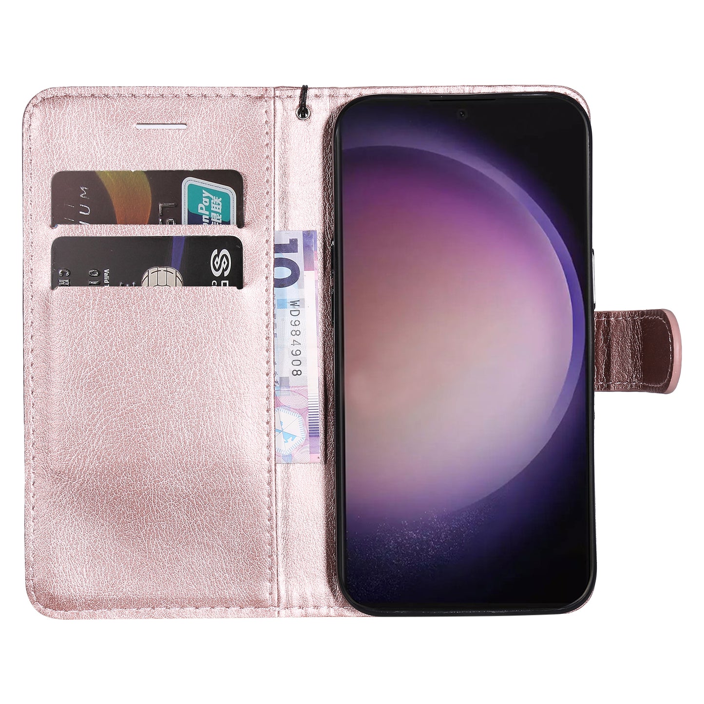 KT Leather Series-2 for Samsung Galaxy S24 Ultra Case Solid Color Anti-Drop Leather Phone Cover - Rose Gold
