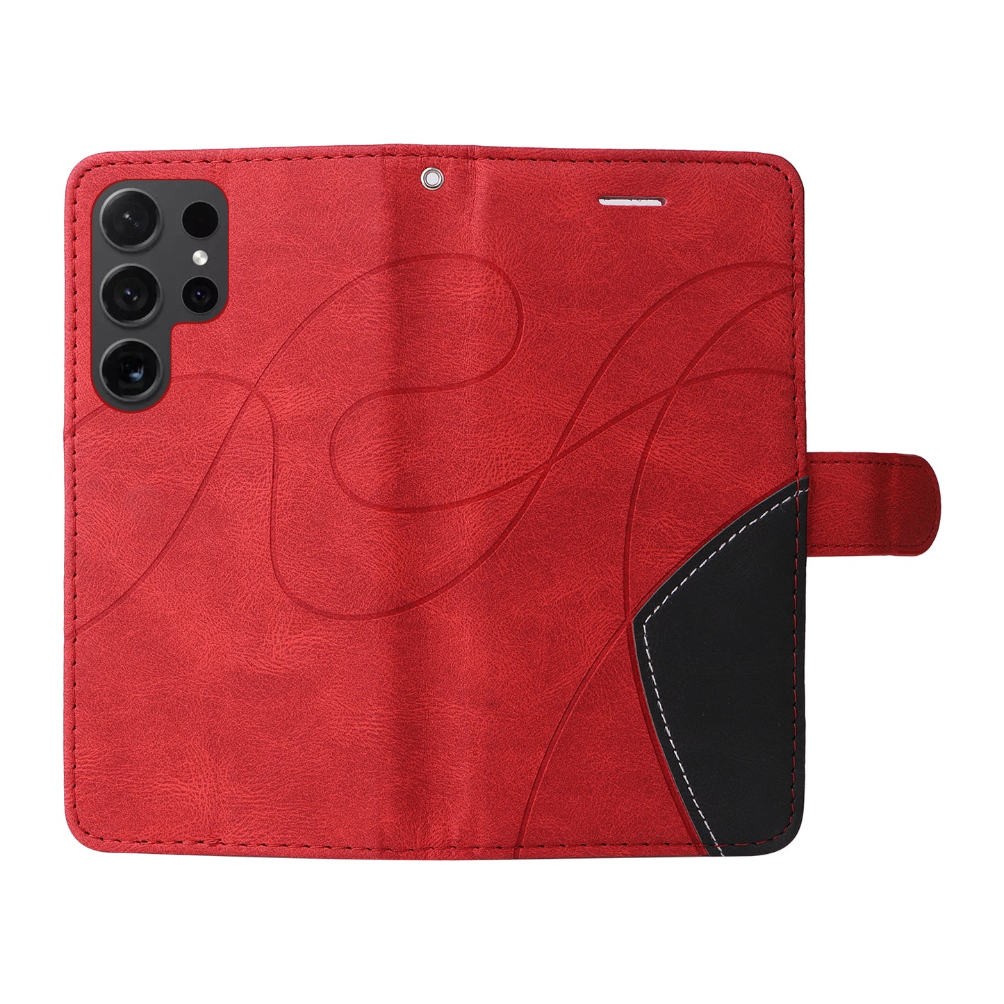 KT Leather Series-1 Wallet Phone Case for Samsung Galaxy S24 Ultra Case Splicing PU Leather Phone Cover - Red