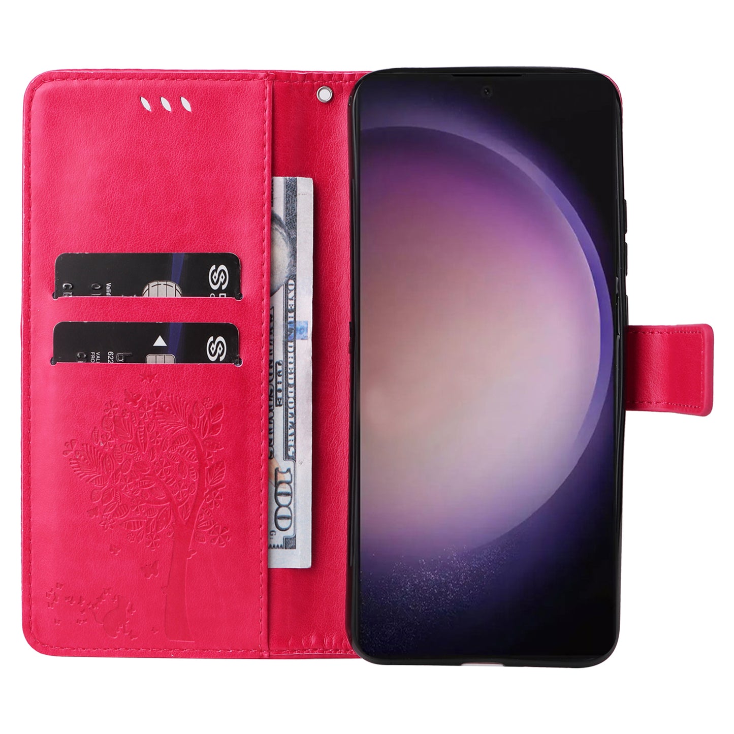 For Samsung Galaxy S24 Ultra Case KT Imprinting Flower Series-3 Shockproof Wallet Phone Shell - Rose