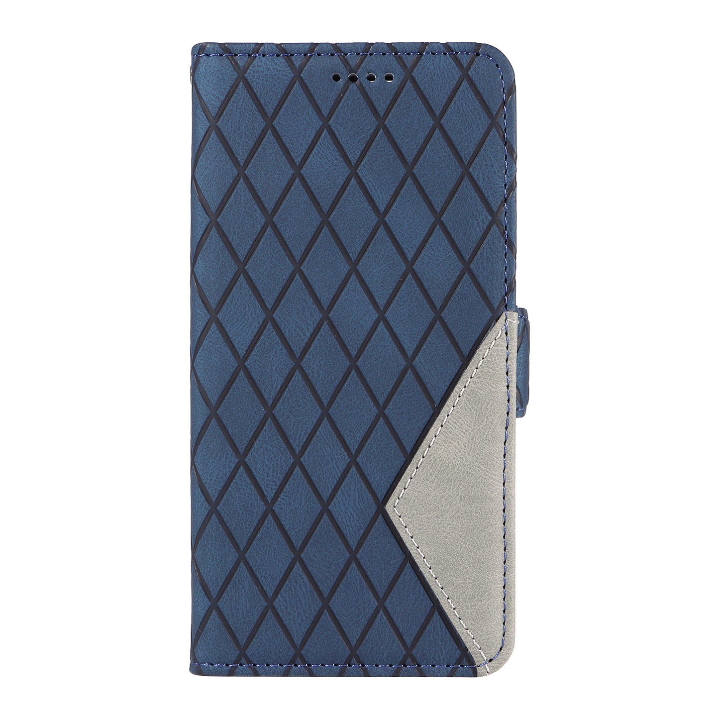 For Samsung Galaxy S24+ Case Rhombus Imprinted Leather Wallet Phone Cover - Blue