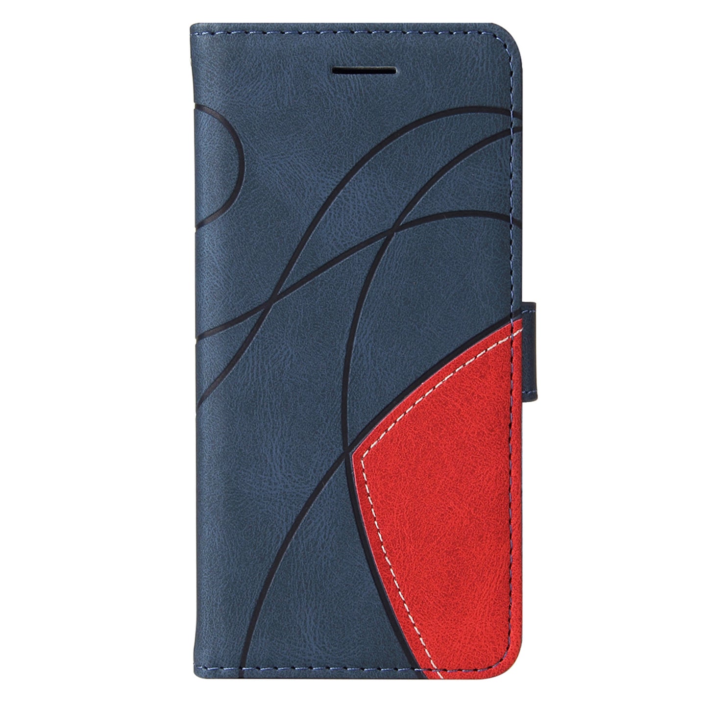 KT Leather Series-1 For Samsung Galaxy S24+ Phone Case Dual Color Spilicing Wallet Cover - Blue