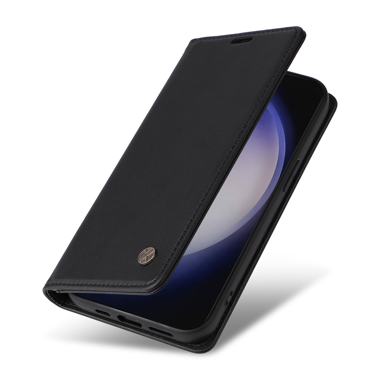 YIKATU YK-001 for Samsung Galaxy S24 Case PU Leather Magnetic Wallet Phone Cover - Black