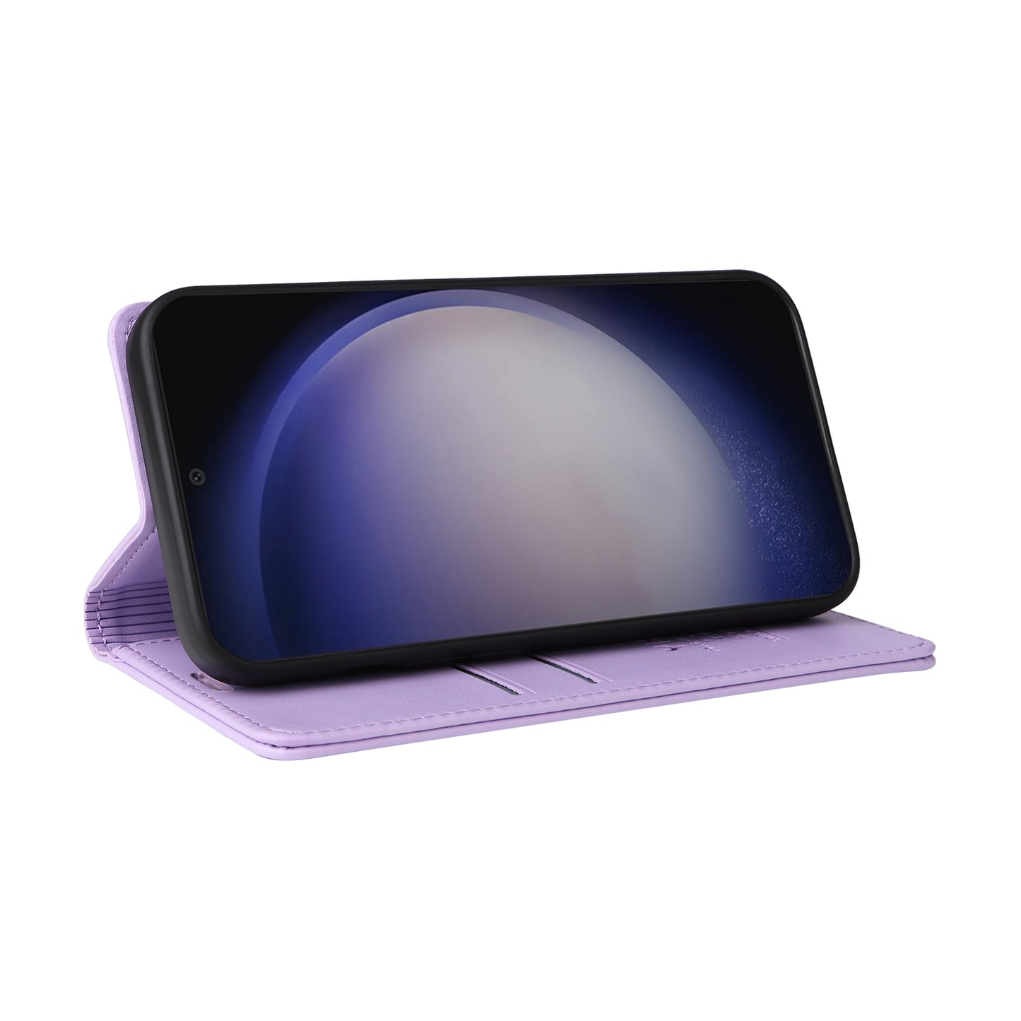 YIKATU YK-001 for Samsung Galaxy S24 Case PU Leather Magnetic Wallet Phone Cover - Light Purple