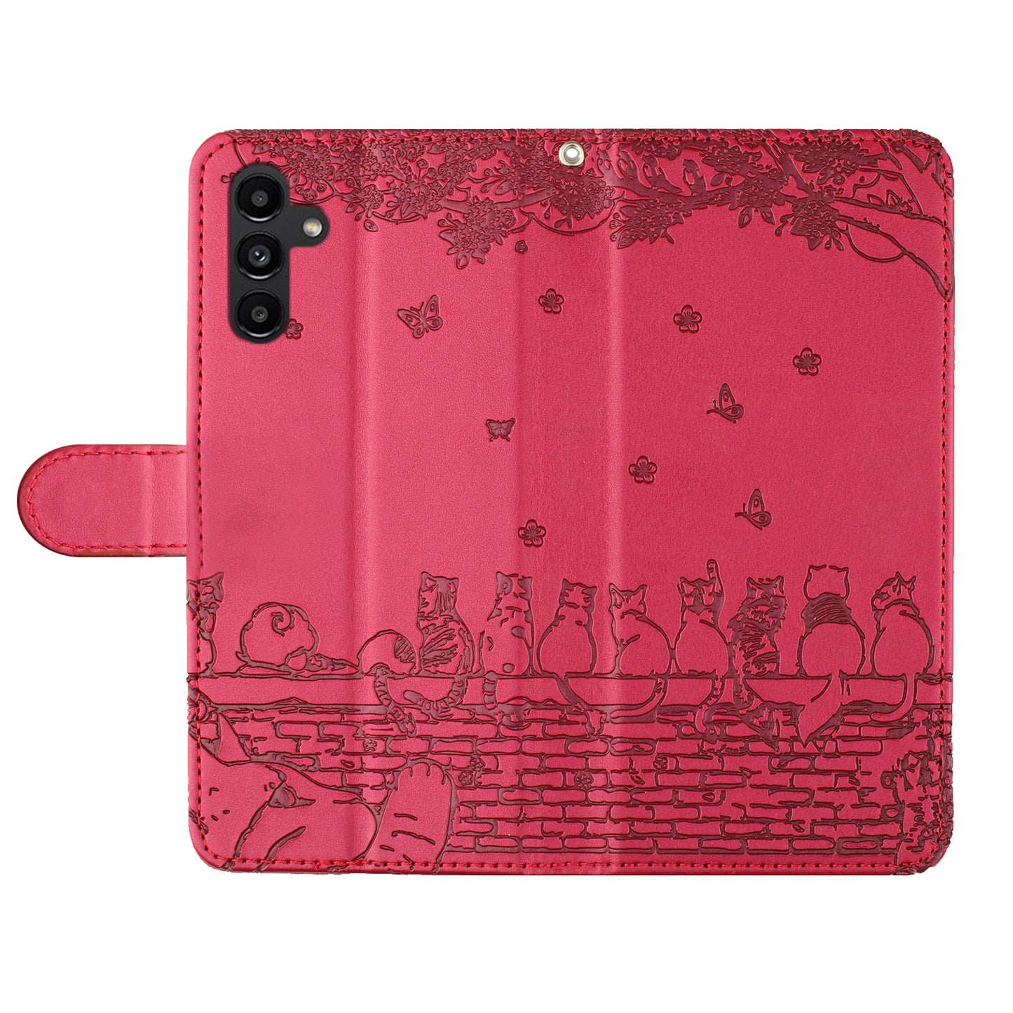 For Samsung Galaxy S24+ Case Anti-Scratch Phone Shell PU Leather Phone Cover Wallet with Strap - Red