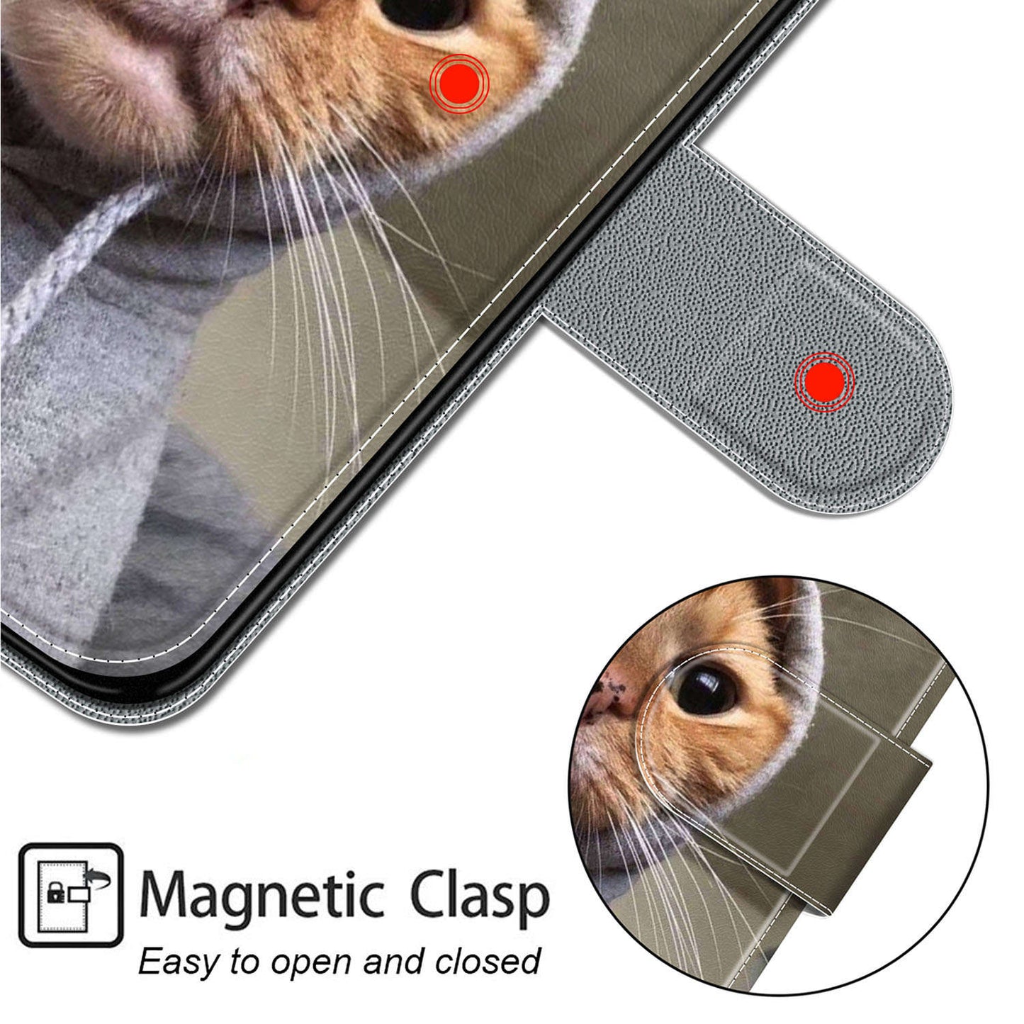 For Samsung Galaxy S24+ Case Pattern Printing Card Holder Phone Cover - Yellow Cat / Sweater