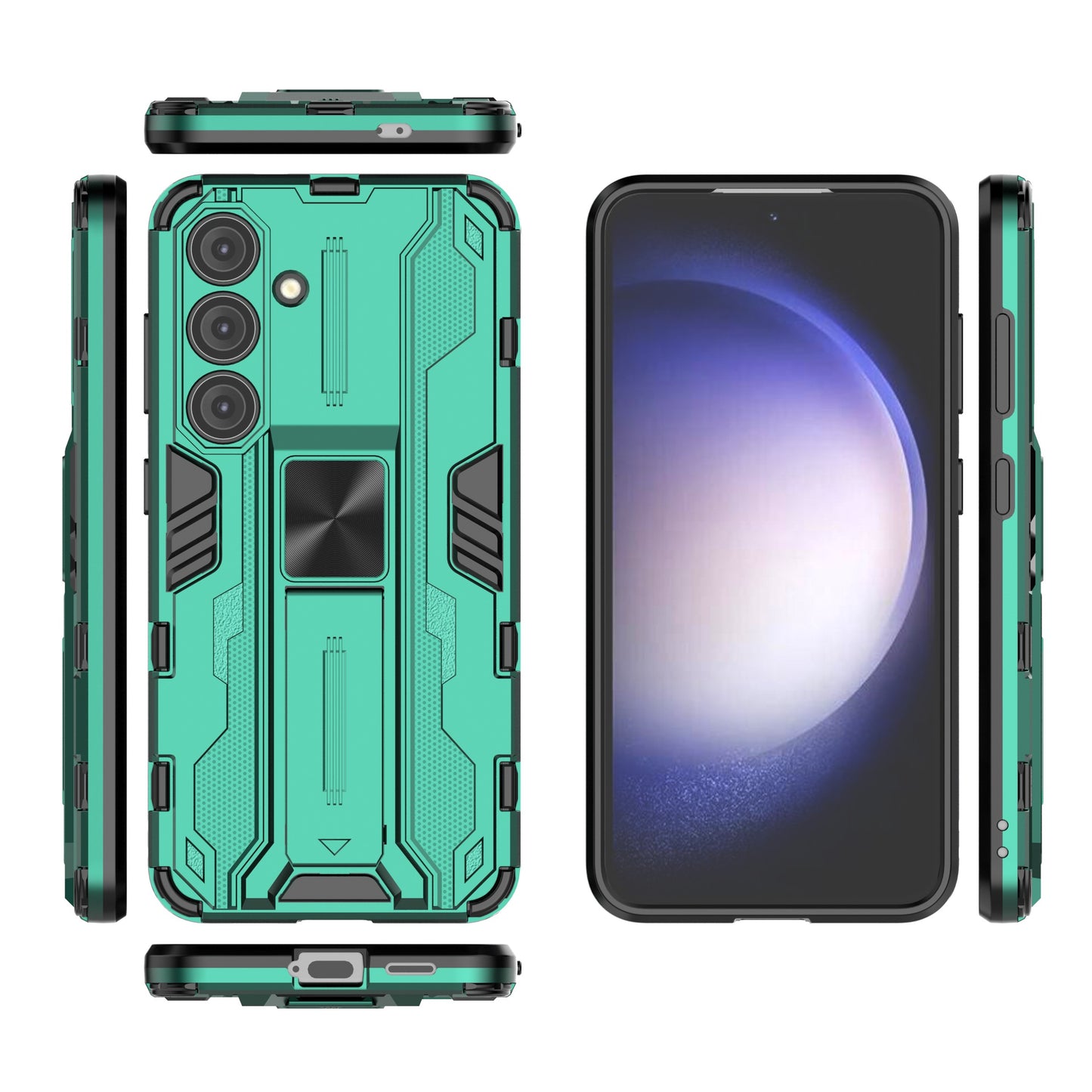 For Samsung Galaxy S24 Case Kickstand Rugged Protective Phone Cover - Green
