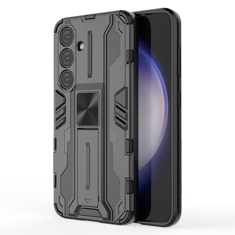 For Samsung Galaxy S24 Case Kickstand Rugged Protective Phone Cover - Black