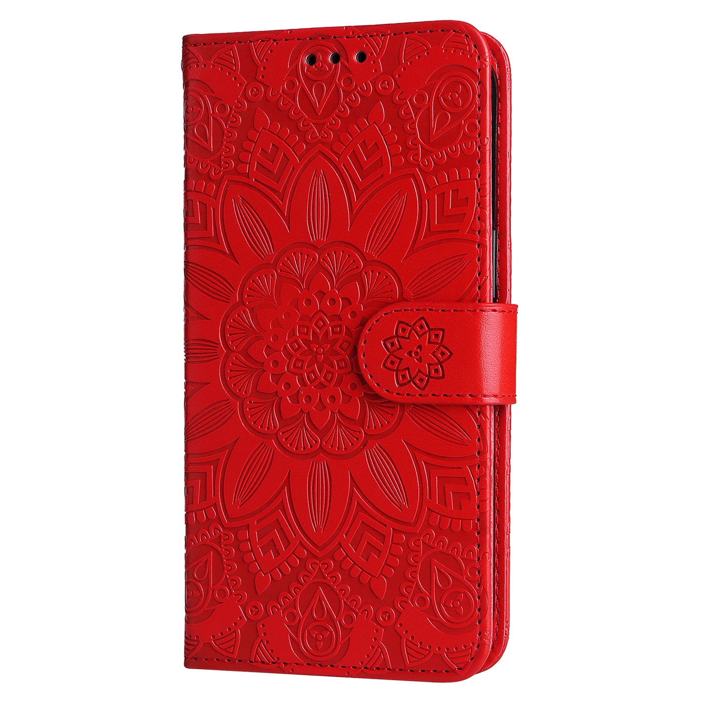 For Samsung Galaxy S24 Ultra Case Leather Wallet Flip Protective Phone Cover - Red
