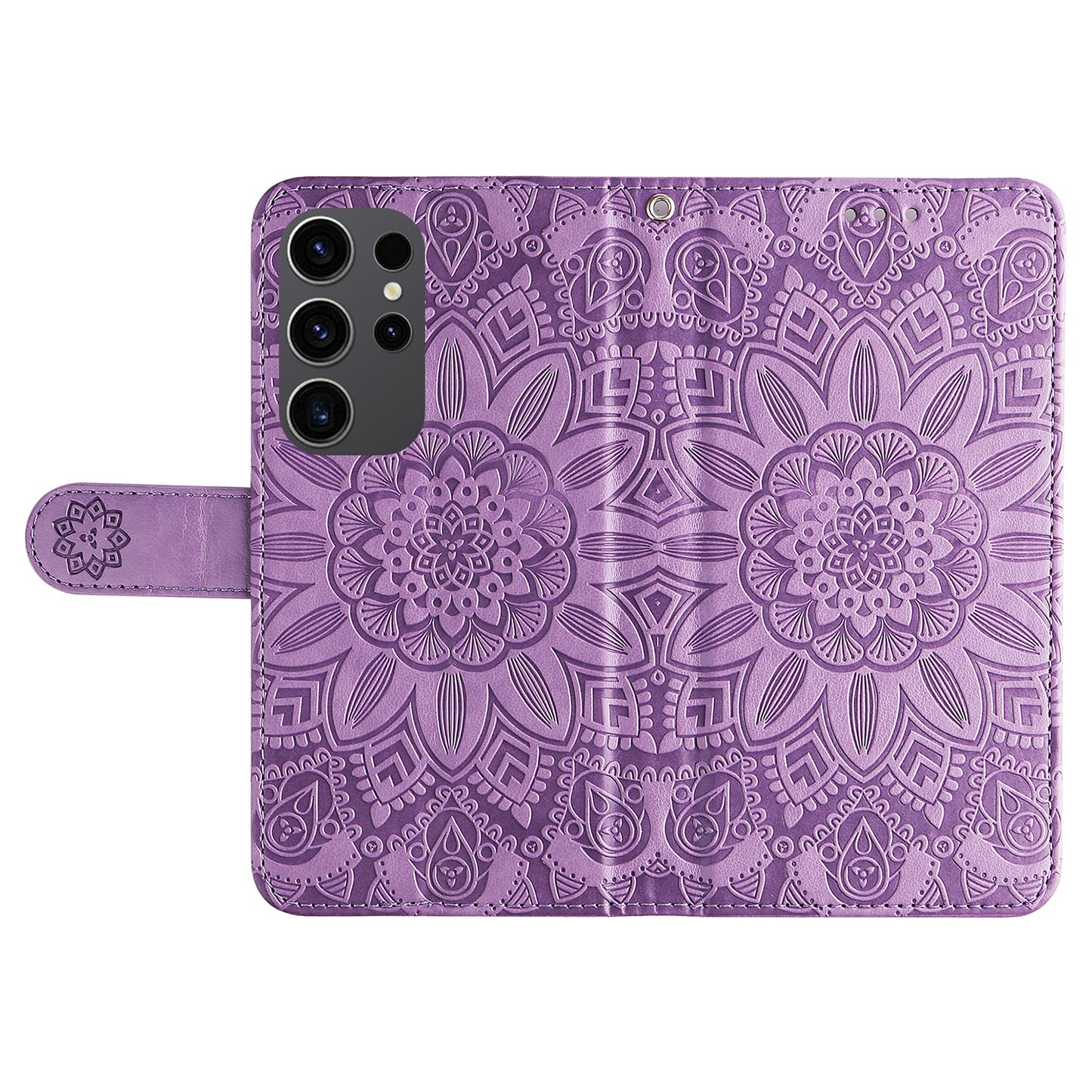 For Samsung Galaxy S24 Ultra Case Leather Wallet Flip Protective Phone Cover - Purple