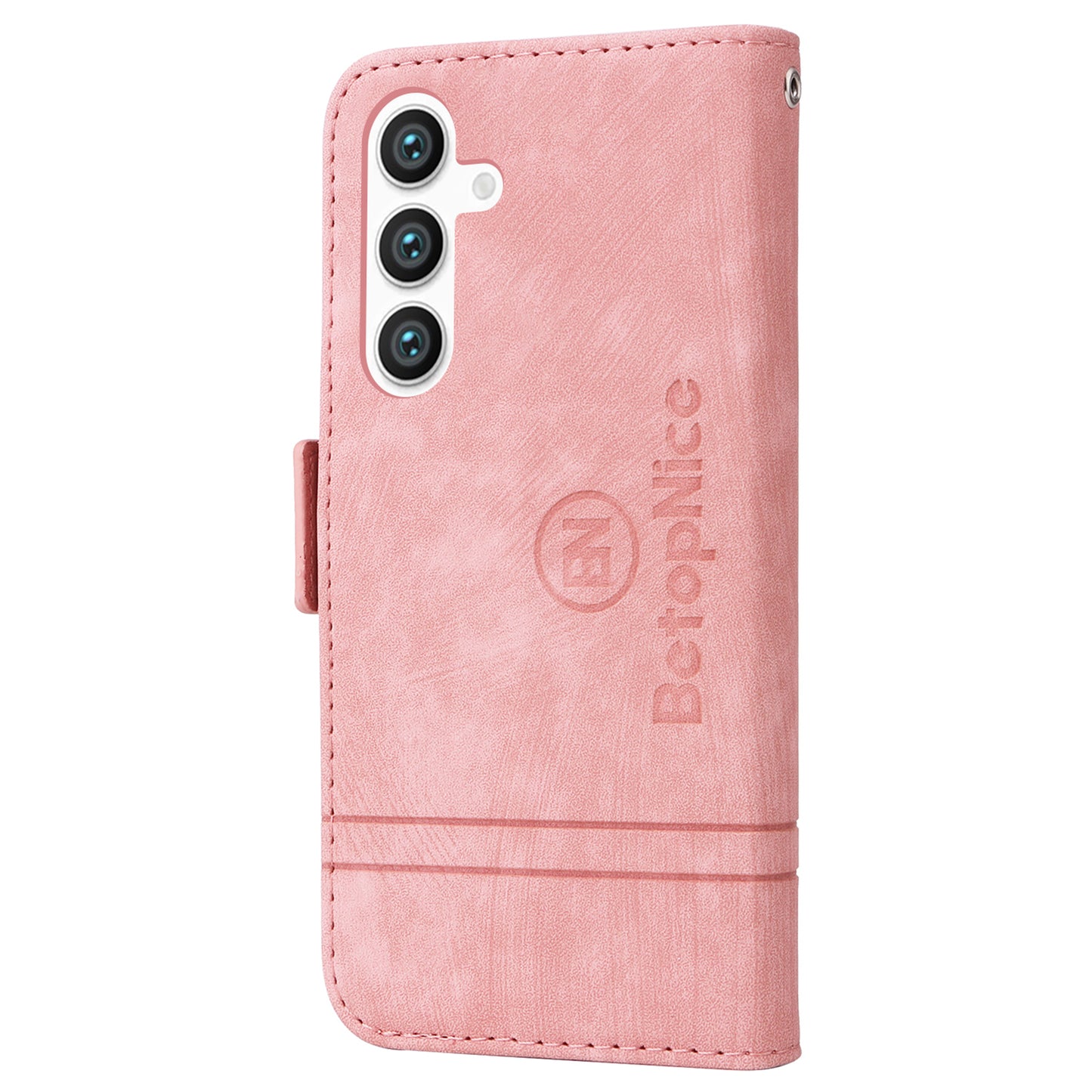 BETOPNICE 001 for Samsung Galaxy S24+ Case Magnetic Flip PU Leather Phone Cover - Pink