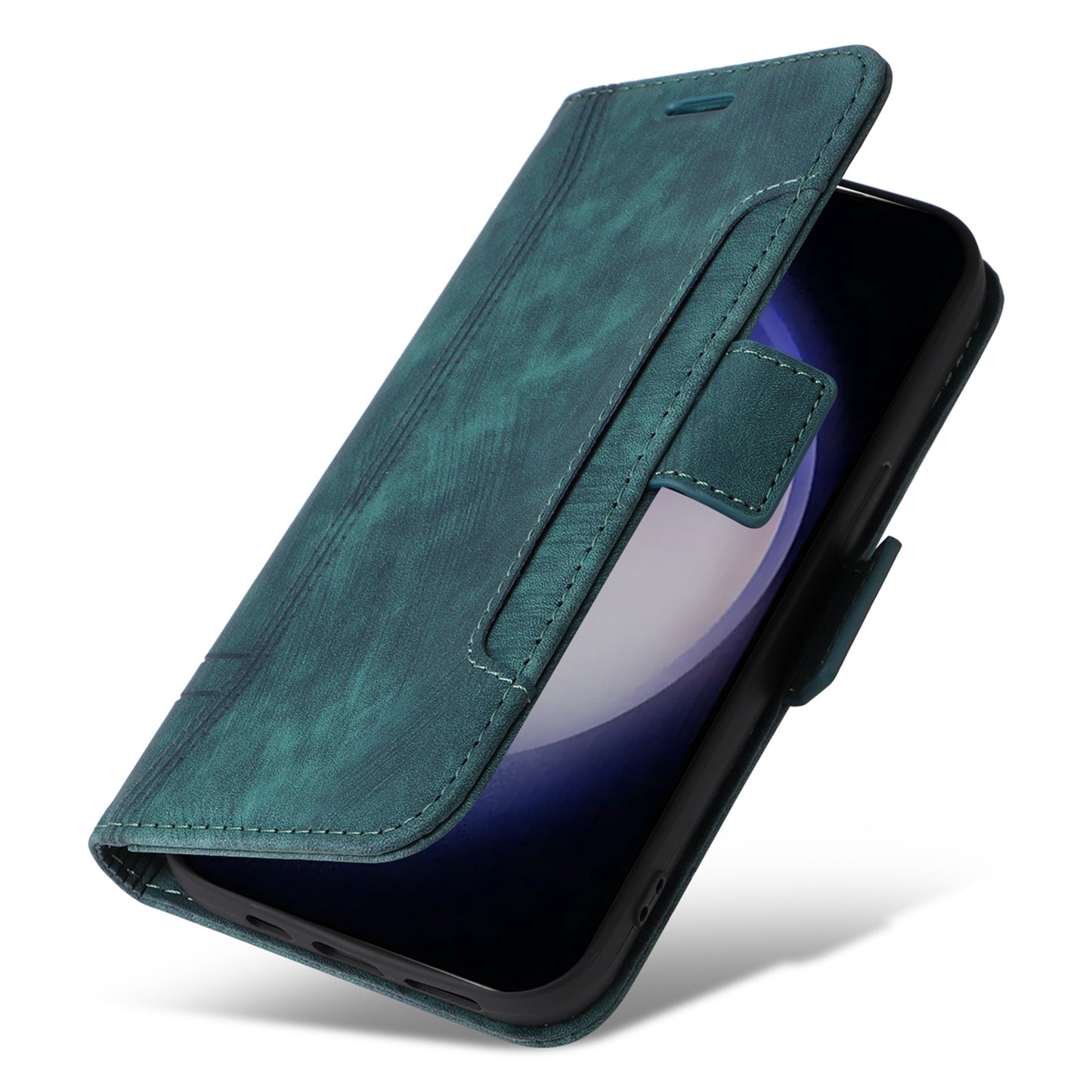 BETOPNICE 001 for Samsung Galaxy S24+ Case Magnetic Flip PU Leather Phone Cover - Green