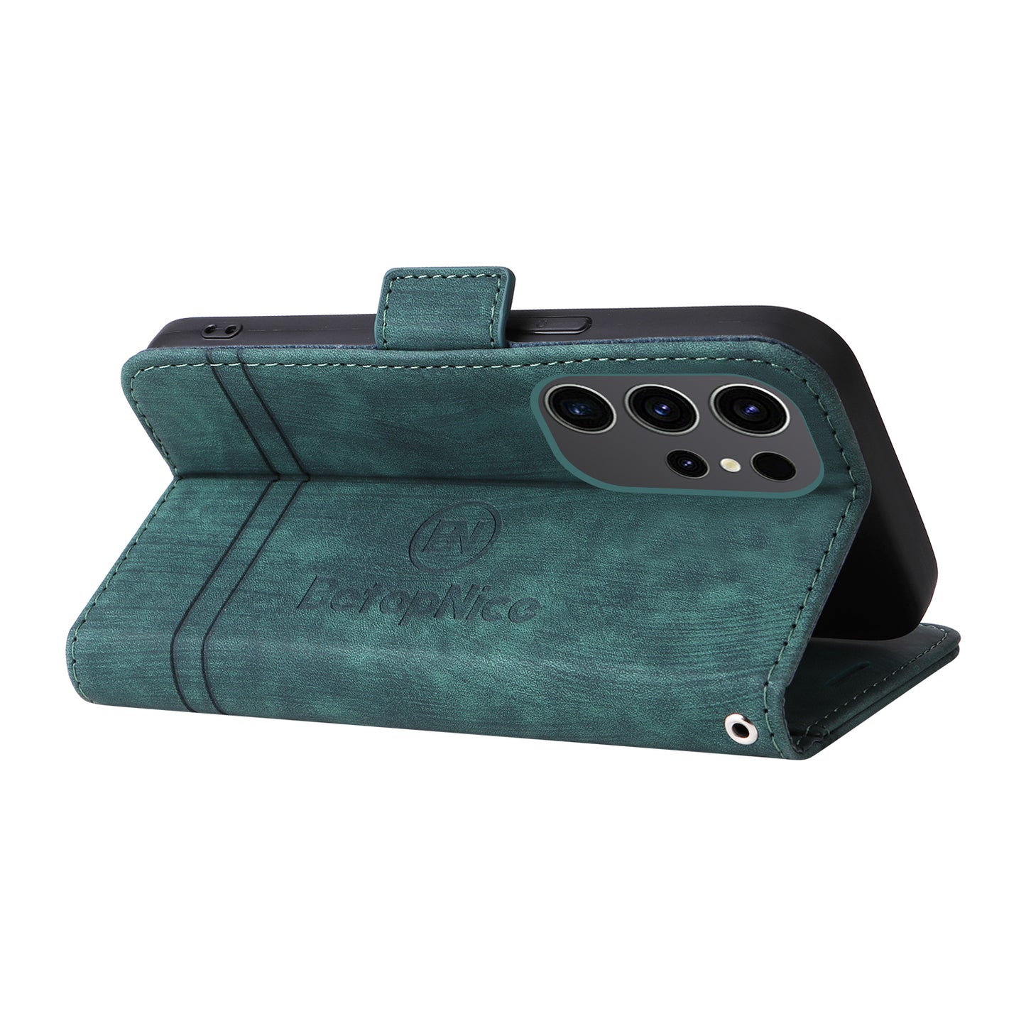 BETOPNICE 001 for Samsung Galaxy S24 Ultra Case PU Leather Stand Wallet Phone Cover - Green