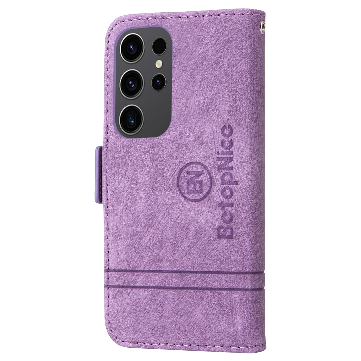 BETOPNICE 001 for Samsung Galaxy S24 Ultra Case PU Leather Stand Wallet Phone Cover - Purple